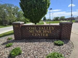 Coal Valley Municipal Center sign.