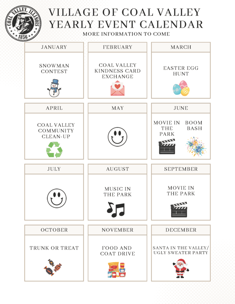 Celebrate Village of Coal Valley's annual events and community activities.