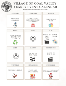 Village of Coal Valley Yearly Event Calendar - Community Events in Coal Valley, IL.